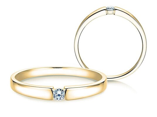 Bague de fiançailles Infinity Petite dans 14K or jaune avec diamant 0,03ct