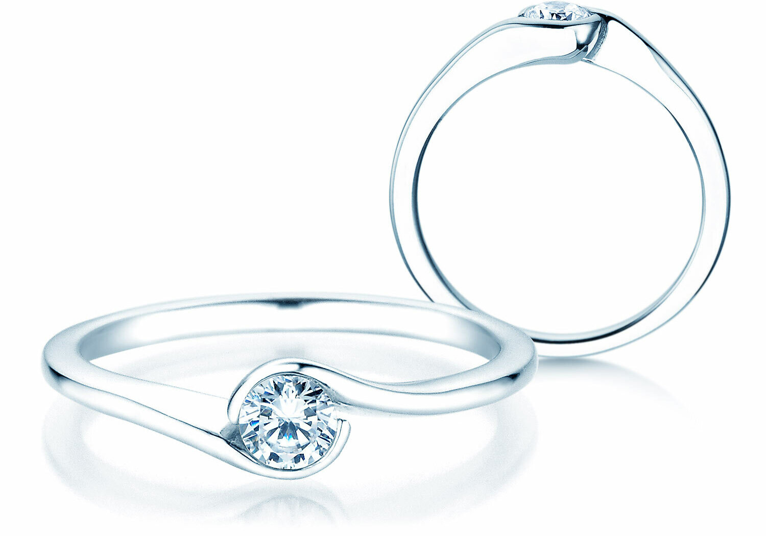 Serti tension pour la bague de fiançailles Touch Serti tension pour la bague de fiançailles Touch