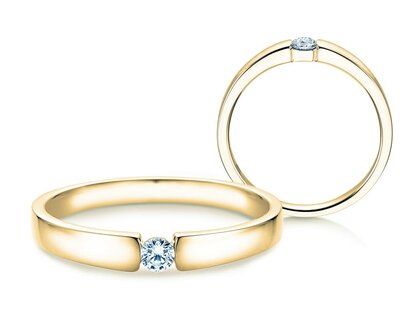 Bague de fiançailles Infinity Petite dans 14K or jaune avec diamant 0,09ct G/SI