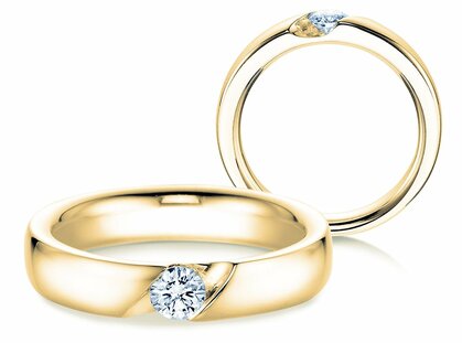 Bague de fiançailles Italic dans 14K or jaune avec diamant 0,50ct G/SI