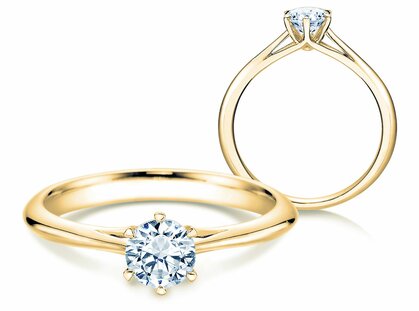 Bague de fiançailles Heaven 6 dans 14K or jaune avec diamant 0,50ct G/SI