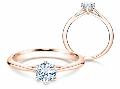 Bague de fiançailles Heaven 6 dans 14K or rose avec diamant 0,50ct G/SI