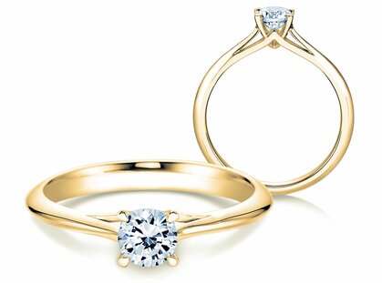 Bague de fiançailles Heaven 4 dans 14K or jaune avec diamant 0,50ct G/SI