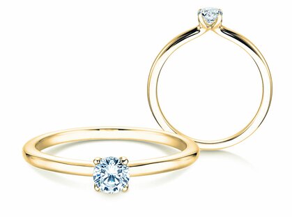 Bague de fiançailles Classic 4 dans 18K or jaune avec diamant 0,25ct G/SI