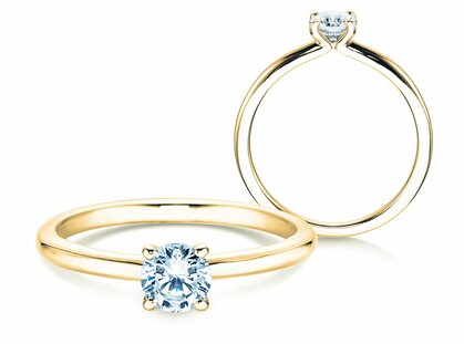 Bague de fiançailles Classic 4 en 14K or jaune avec diamant 0,30ct G/SI