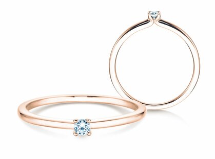 Bague de fiançailles Classic 4 dans 14K or rose avec diamant 0,05ct H/SI