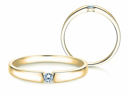 Bague de fiançailles Infinity Petite dans 14K or jaune avec diamant 0,06ct G/SI