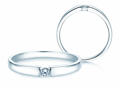 Bague de fiançailles Infinity Petite dans 14K or blanc avec diamant 0,06ct G/SI