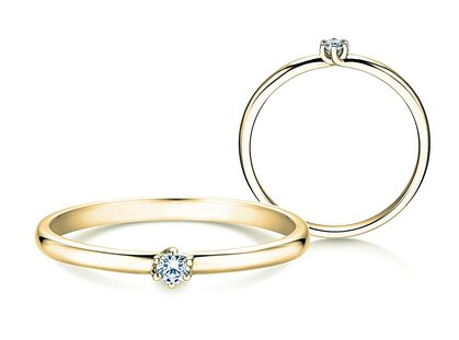 Bague de fiançailles Melody en 14K or jaune avec diamant 0,07ct G/SI