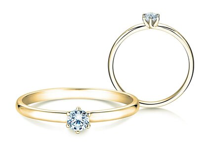 Bague de fiançailles Melody en 14K or jaune avec diamant 0,20ct G/IF