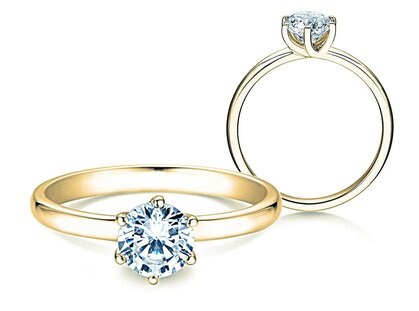 Bague de fiançailles Melody dans 14K or jaune avec diamant 1,00ct G/SI