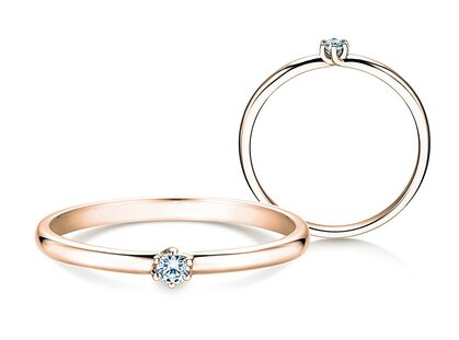 Bague de fiançailles Melody en 14K or rose avec diamant 0,07ct G/SI