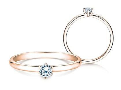 Bague de fiançailles Melody en 14K or rose avec diamant 0,20ct G/IF