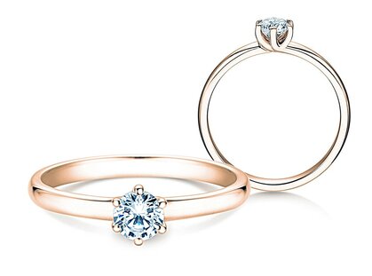 Bague de fiançailles Melody dans 14K or rose avec diamant 0,50ct G/SI