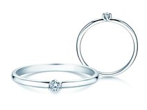 Bague de fiançailles Melody dans Argent 925/- avec diamant 0,05ct G/SI