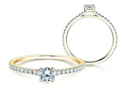 Bague de fiançailles Pure Diamond en 18K or jaune avec diamants 0,62ct G/SI