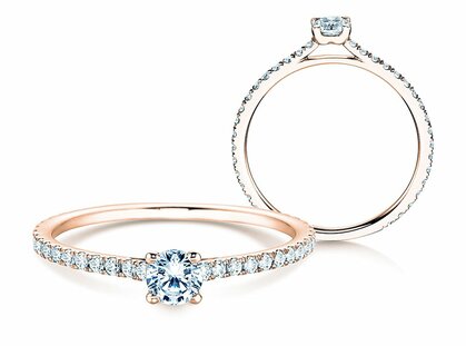 Bague de fiançailles Pure Diamond dans 14K or rose avec diamants 0,49ct G/SI