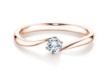 Bague de fiançailles Devotion en 14K or rose avec diamant 0,07ct G/SI