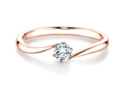 Bague de fiançailles Devotion en 14K or rose avec diamant 0,07ct G/SI