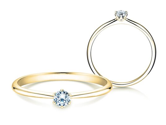 Bague de fiançailles Spirit en 9K or jaune avec diamant 0,15ct