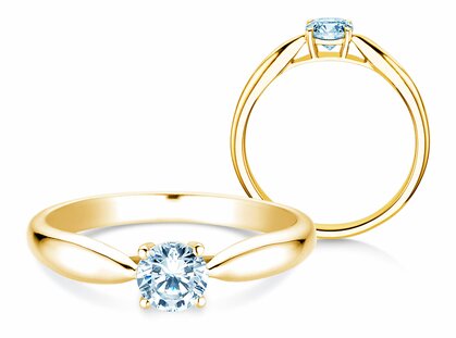 Bague de fiançailles Joy en 14K or jaune avec diamant 0,25ct H/SI