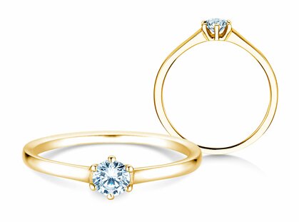 Bague de fiançailles Madison en 14K or jaune avec diamant 0,15ct G/SI