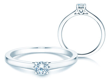 Bague de fiançailles Romance dans 14K or blanc avec diamant 0,15ct H/SI