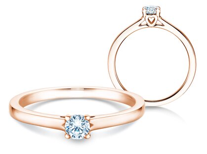 Bague de fiançailles Romance dans 14K or rose avec diamant 0,15ct H/SI