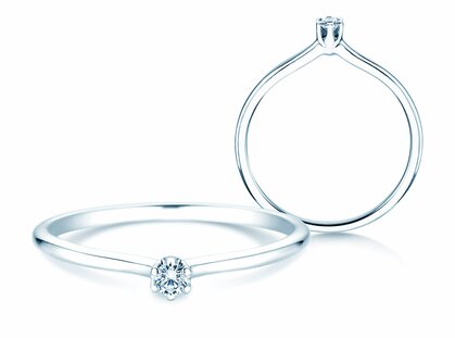 Bague de fiançailles Royal en platine 950/- avec diamant 0,05ct H/SI